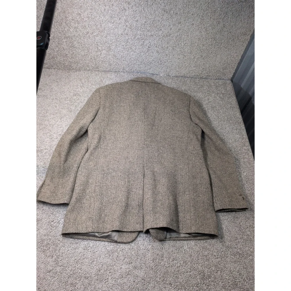Nordstrom Harris‎ Tweed Wool Blazer Mens Brown Herringbone Sport Coat USA